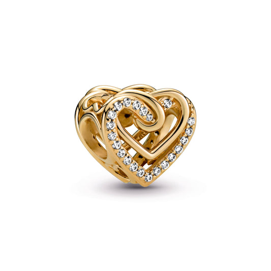 Sparkling Entwined Hearts Charm Premium Fashion Jewelry Gift Collection