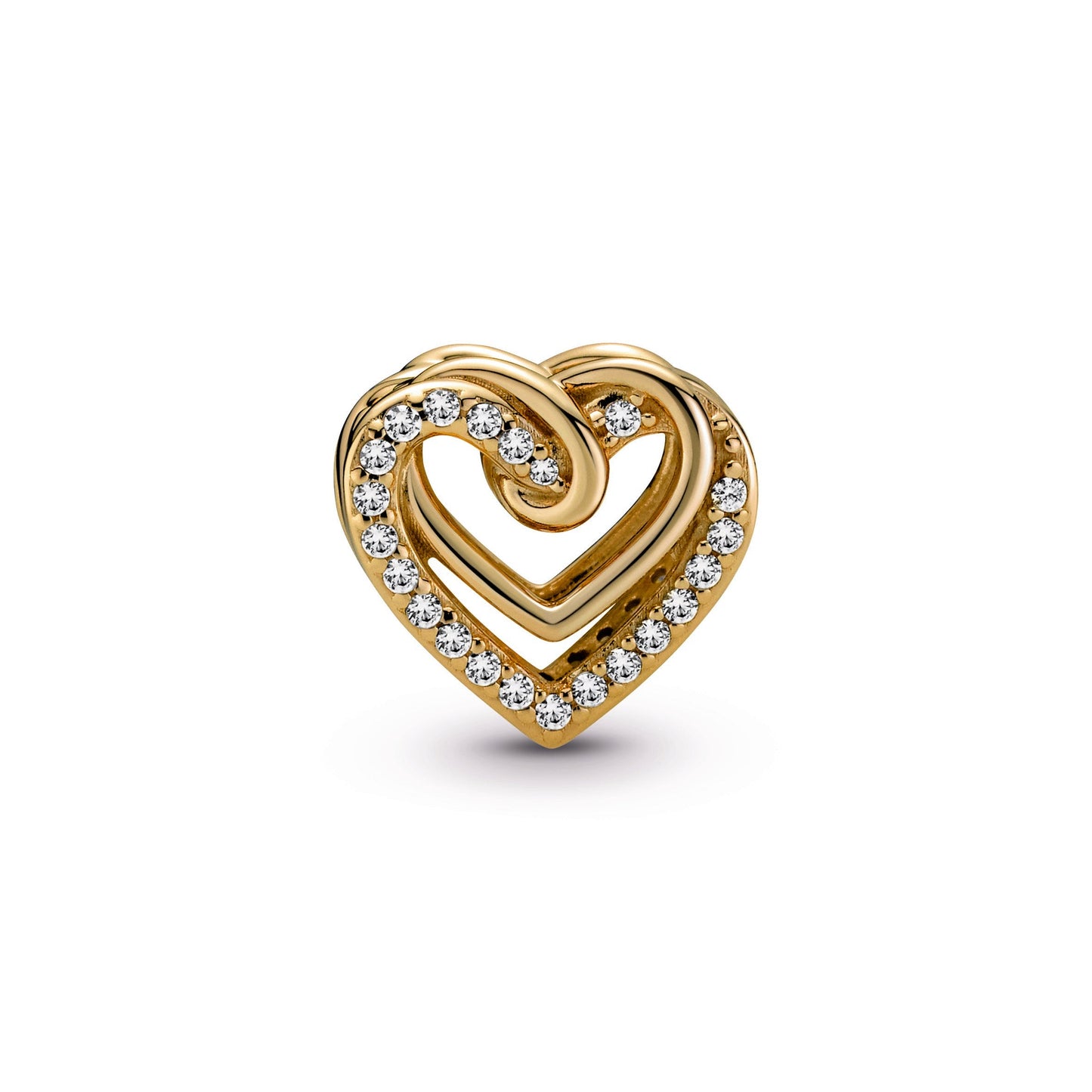 Sparkling Entwined Hearts Charm Premium Fashion Jewelry Gift Collection
