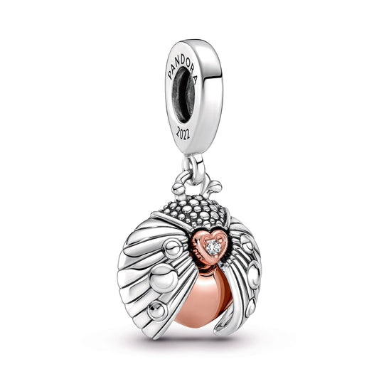 Pandora Club 2022 Ladybird & Heart Dangle Charm Premium Fashion Jewelry Gift Collection
