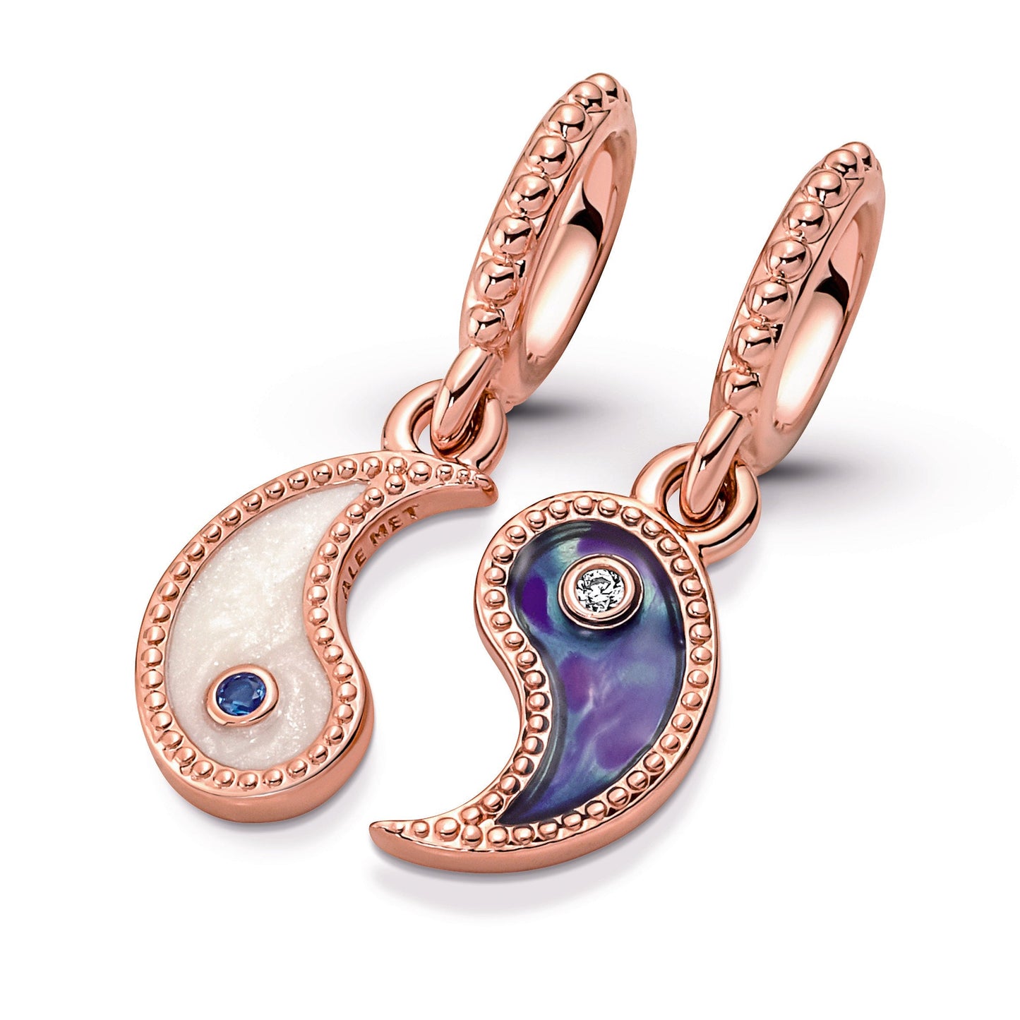 Splittable Yin & Yang Sparkling Dangle Charm Premium Fashion Jewelry Gift Collection