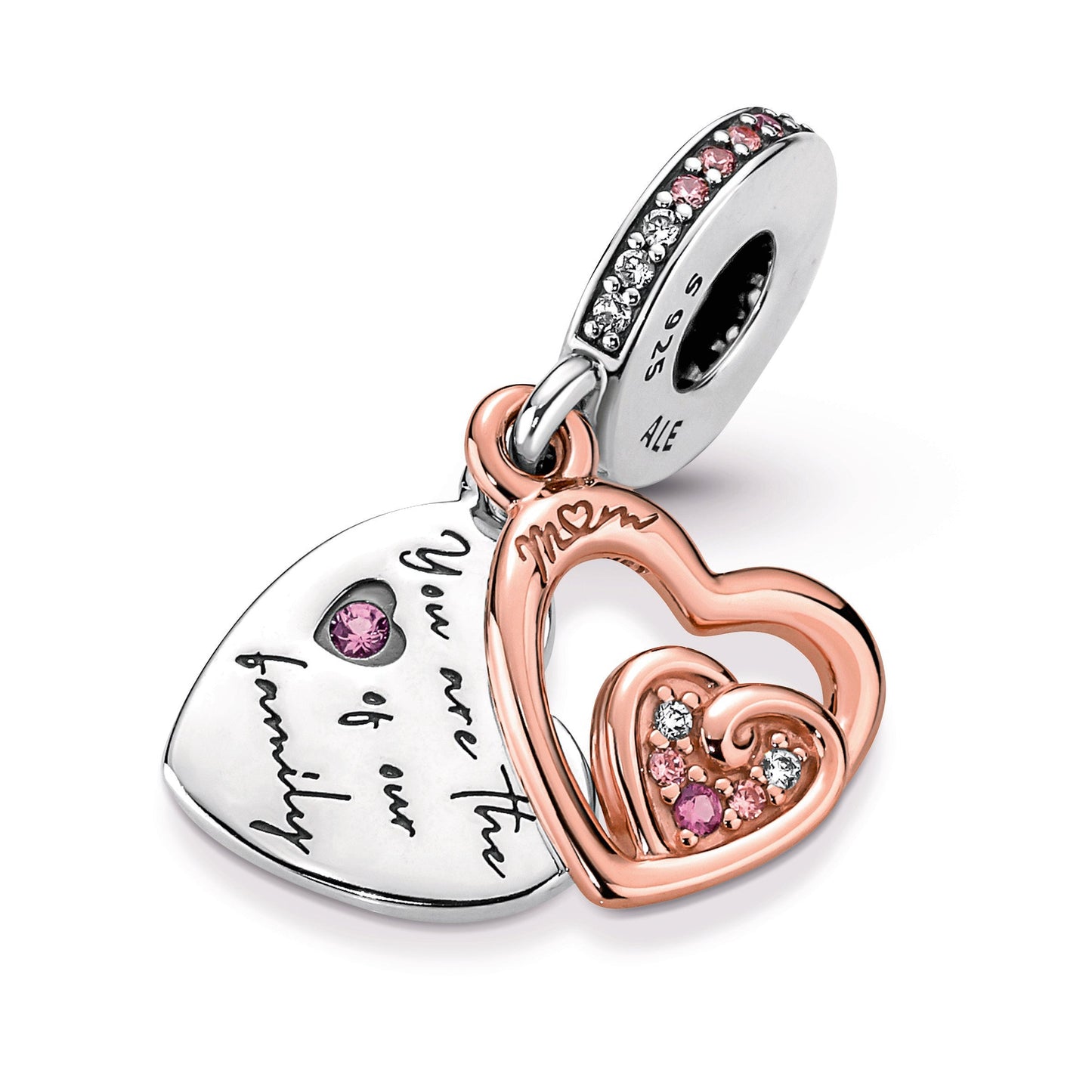 Entwined Infinite Hearts Double Dangle Charm Premium Fashion Jewelry Gift Collection