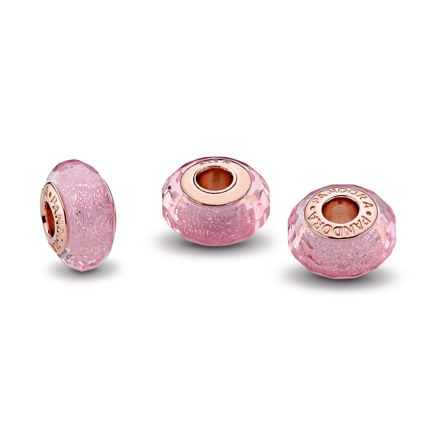 Faceted Pink Murano Glass Charm Premium Fashion Jewelry Gift Collection