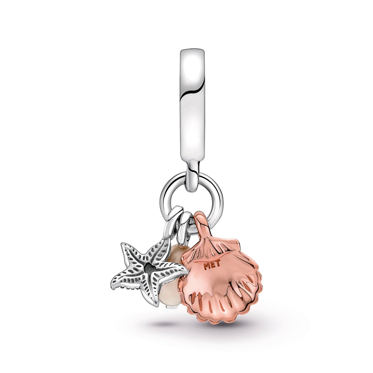 Freshwater Cultured Pearl, Starfish & Shell Triple Dangle Charm Premium Fashion Jewelry Gift Collection