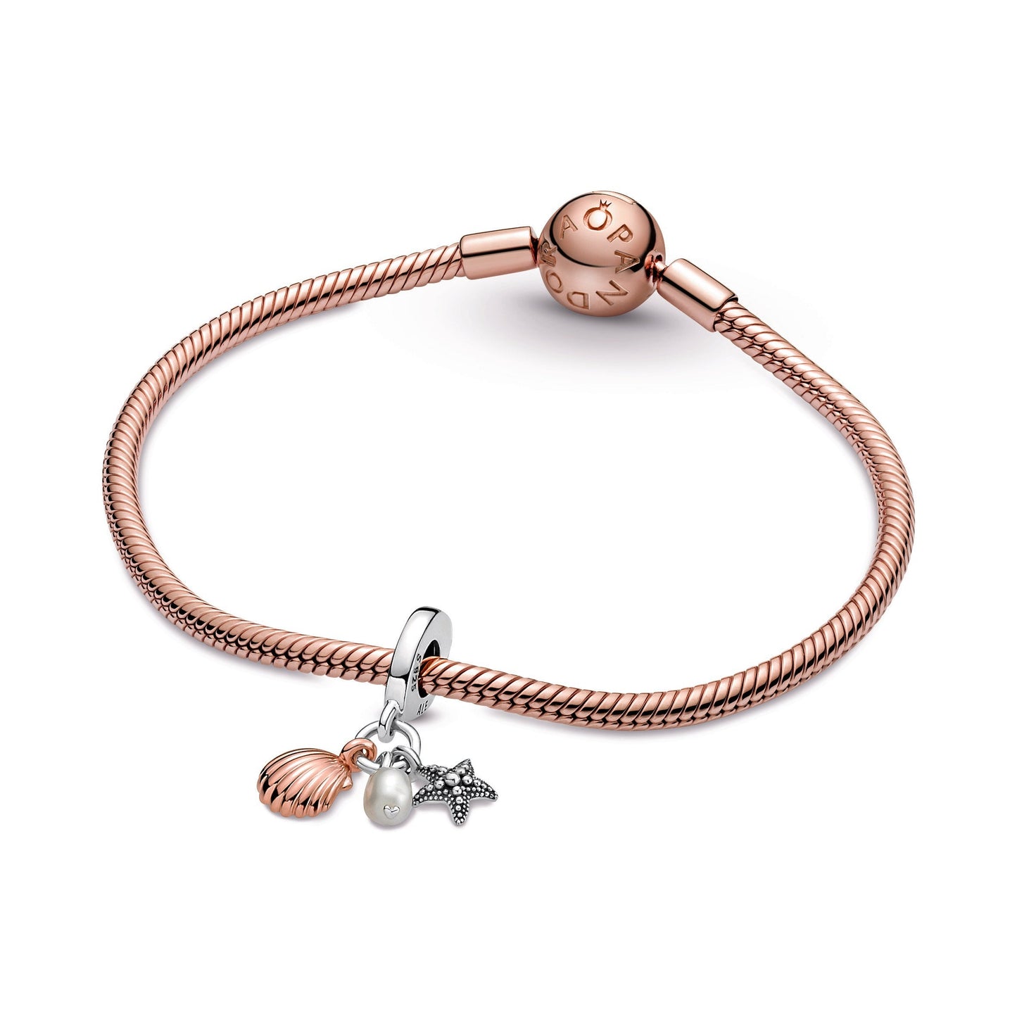 Freshwater Cultured Pearl, Starfish & Shell Triple Dangle Charm Premium Fashion Jewelry Gift Collection
