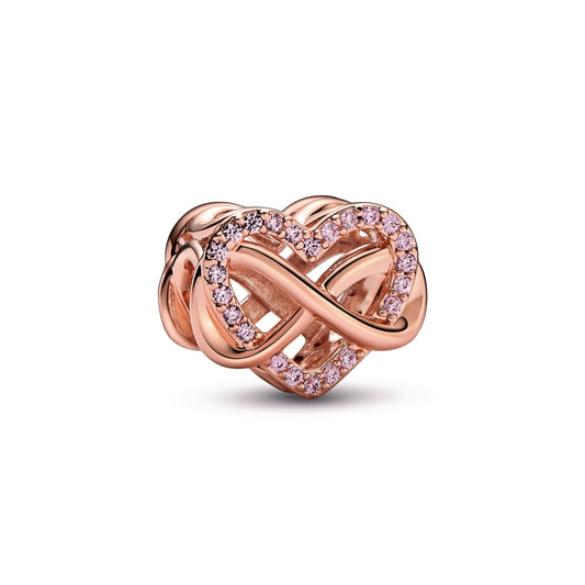 Sparkling Infinity Pink Heart Charm Premium Fashion Jewelry Gift Collection