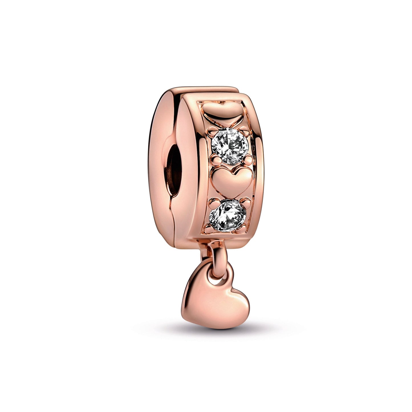 Infinite Hearts Sparkling Dangling Clip Charm Premium Fashion Jewelry Gift Collection