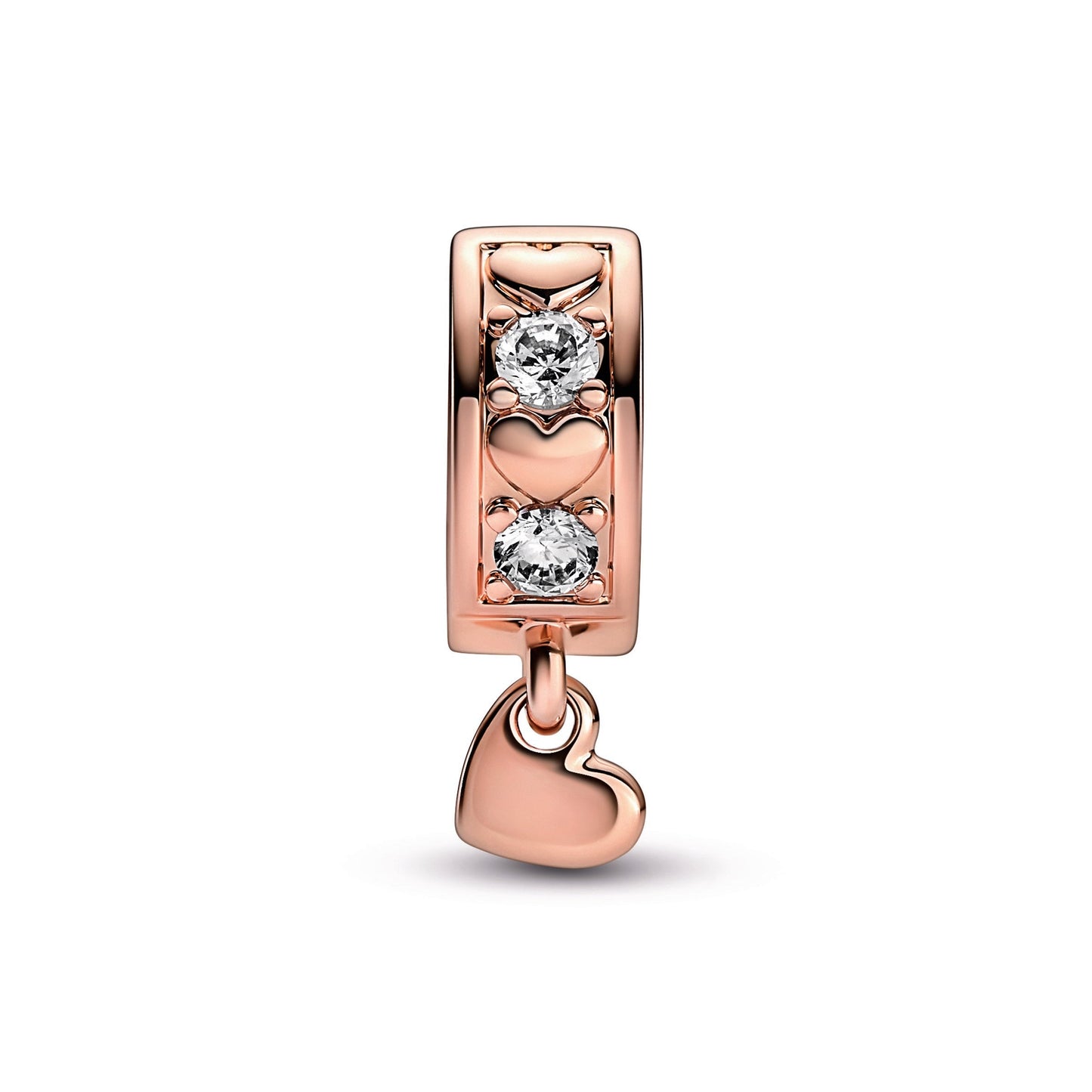 Infinite Hearts Sparkling Dangling Clip Charm Premium Fashion Jewelry Gift Collection