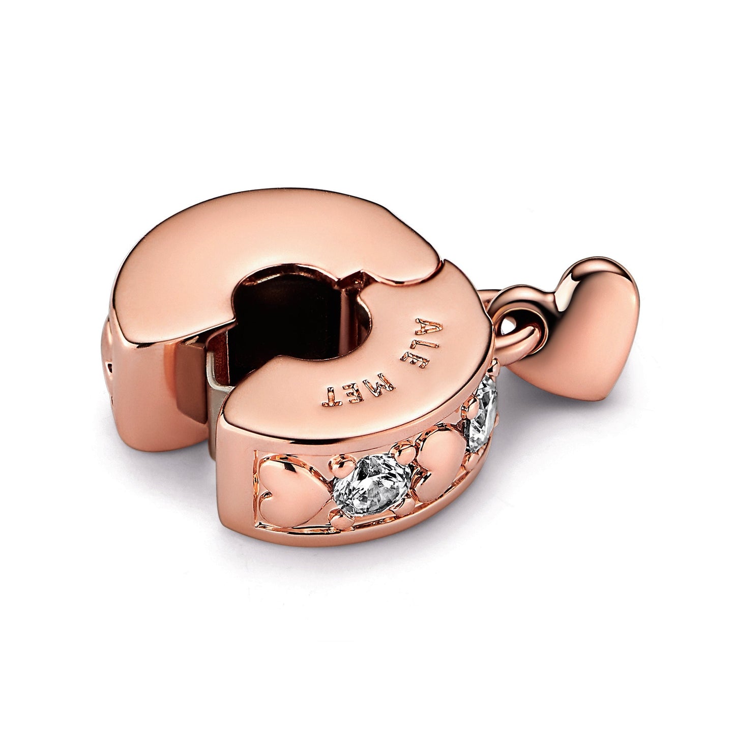 Infinite Hearts Sparkling Dangling Clip Charm Premium Fashion Jewelry Gift Collection