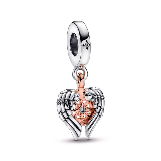 Celestial Compass Angel Wings Dangle Charm Premium Fashion Jewelry Gift Collection