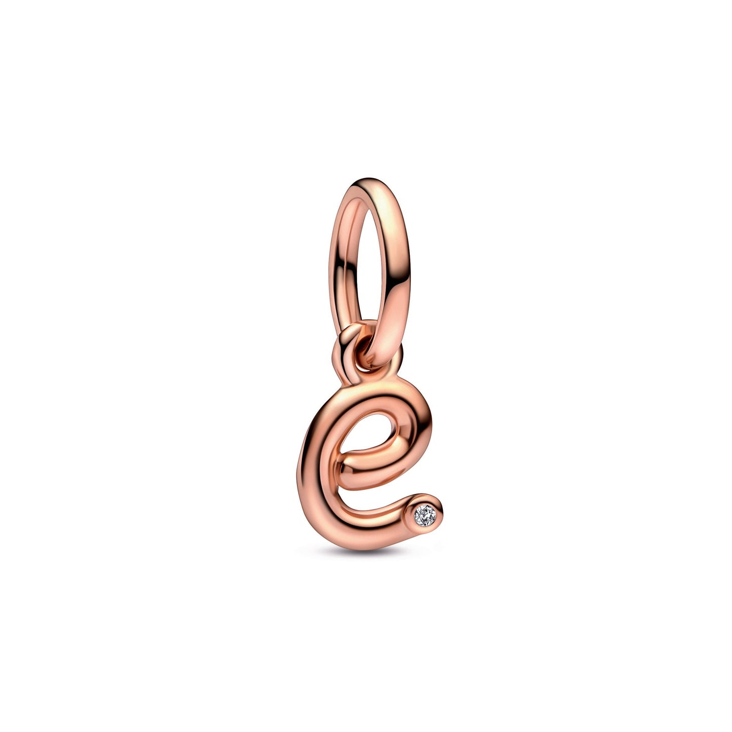 Letter e Script Alphabet Dangle Charm Premium Fashion Jewelry Gift Collection