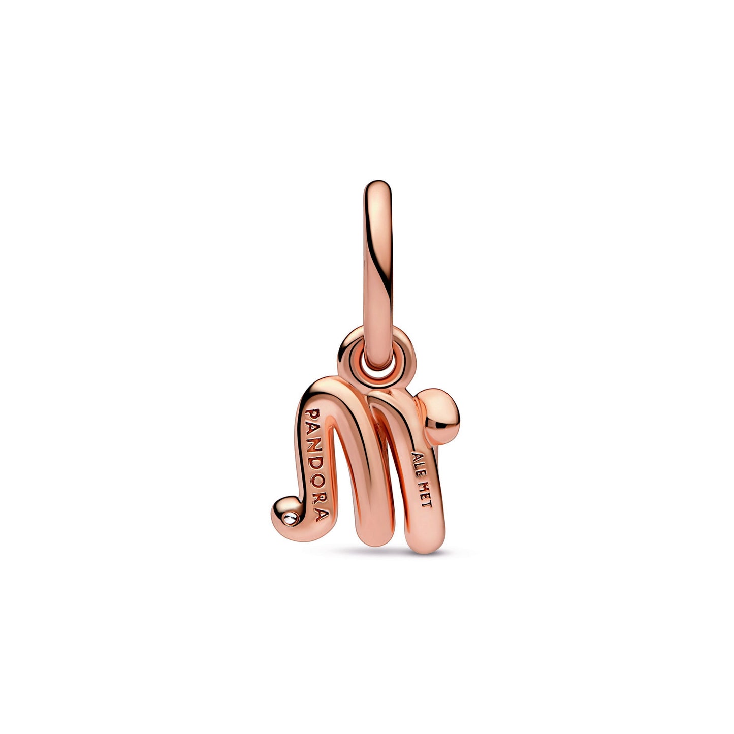 Letter m Script Alphabet Dangle Charm Premium Fashion Jewelry Gift Collection
