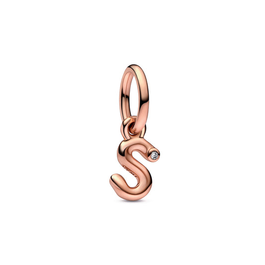 Letter s Script Alphabet Dangle Charm Premium Fashion Jewelry Gift Collection