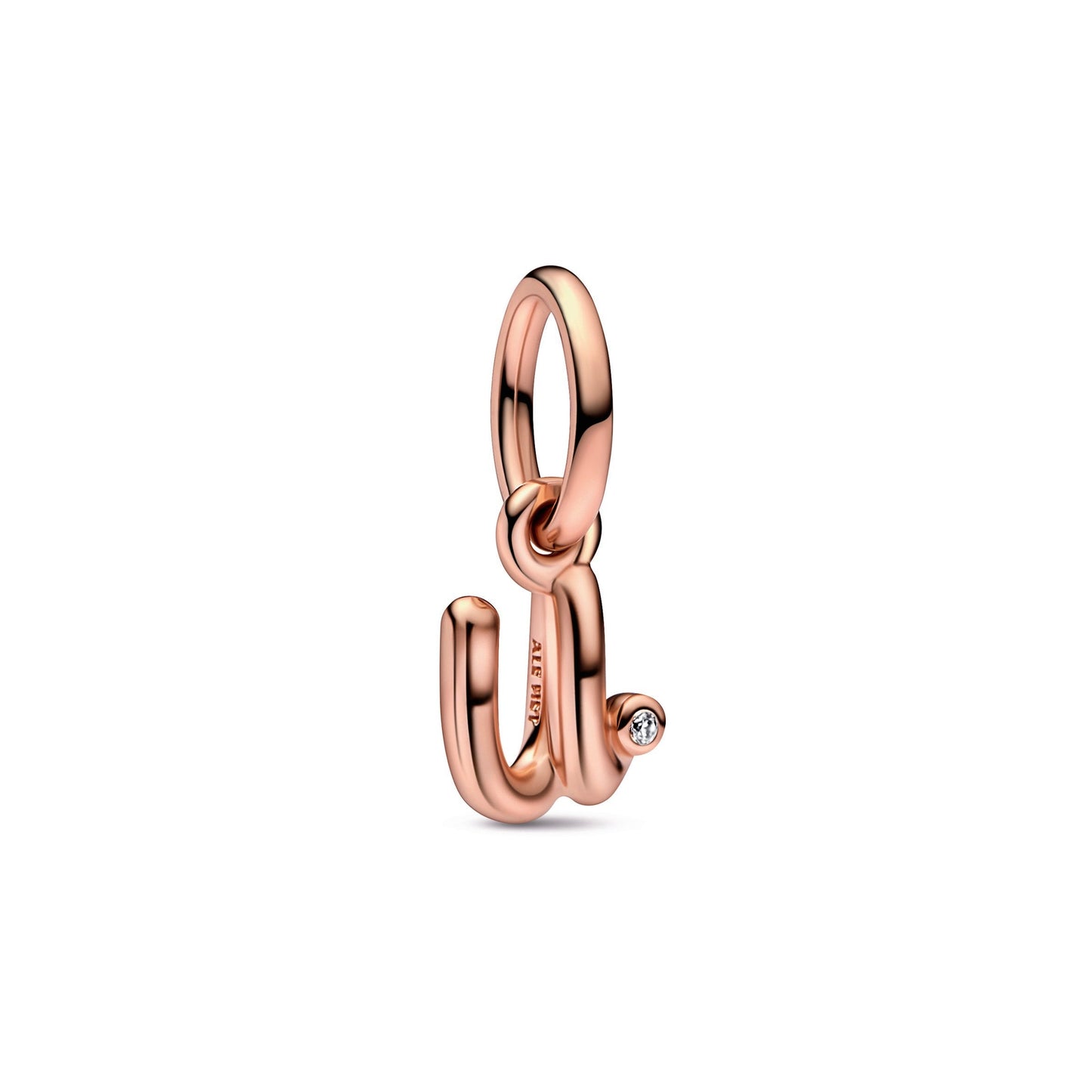 Letter u Script Alphabet Dangle Charm Premium Fashion Jewelry Gift Collection