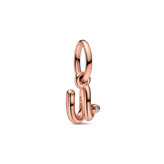 Letter u Script Alphabet Dangle Charm Premium Fashion Jewelry Gift Collection