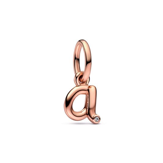 Letter a Script Alphabet Dangle Charm Premium Fashion Jewelry Gift Collection