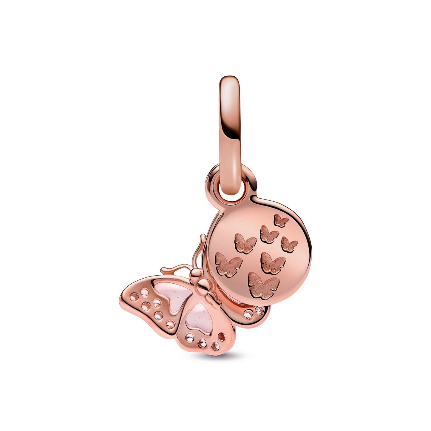 Pink Butterfly & Quote Double Dangle Charm Premium Fashion Jewelry Gift Collection