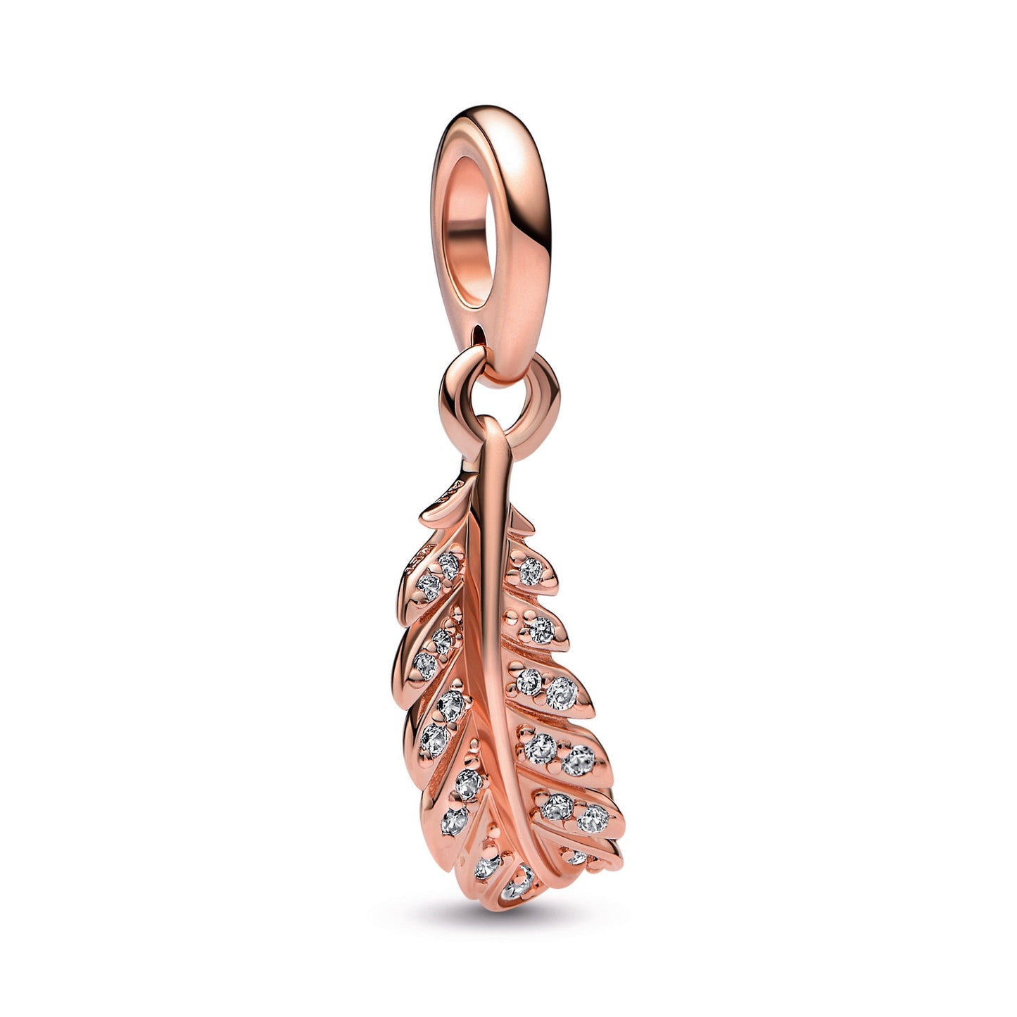 Floating Curved Feather Dangle Charm Premium Fashion Jewelry Gift Collection