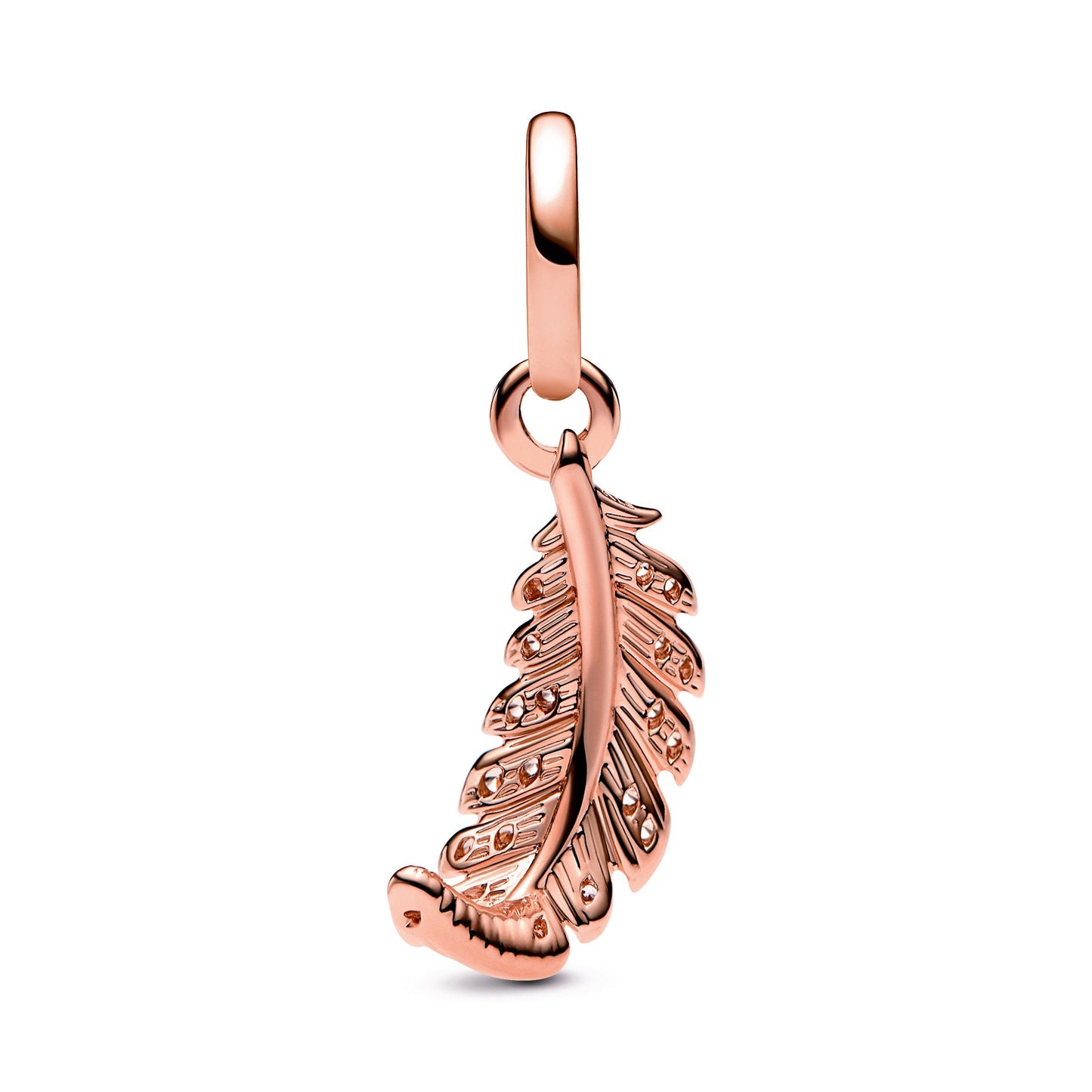 Floating Curved Feather Dangle Charm Premium Fashion Jewelry Gift Collection