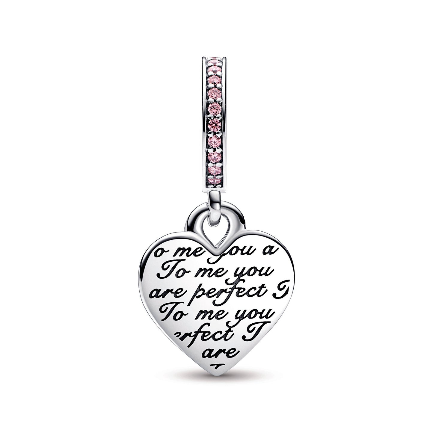 Two-tone Infinity Heart Double Dangle Charm Premium Fashion Jewelry Gift Collection