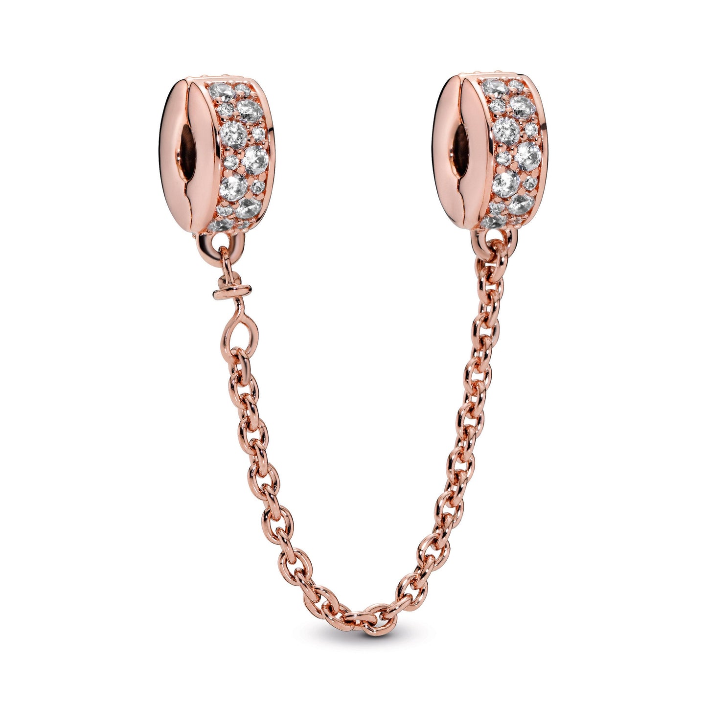 Clear Pavé Safety Chain Clip Charm Premium Fashion Jewelry Gift Collection