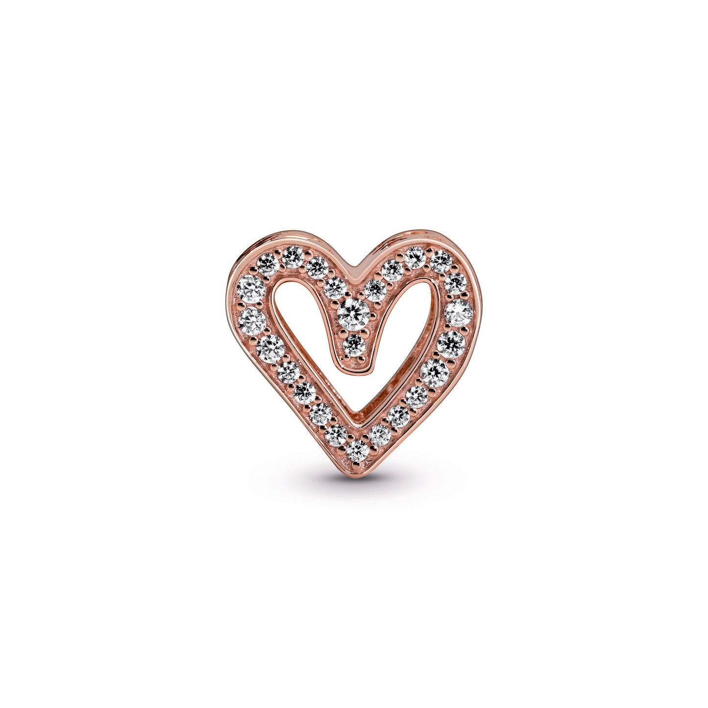 Sparkling Freehand Heart Charm Premium Fashion Jewelry Gift Collection