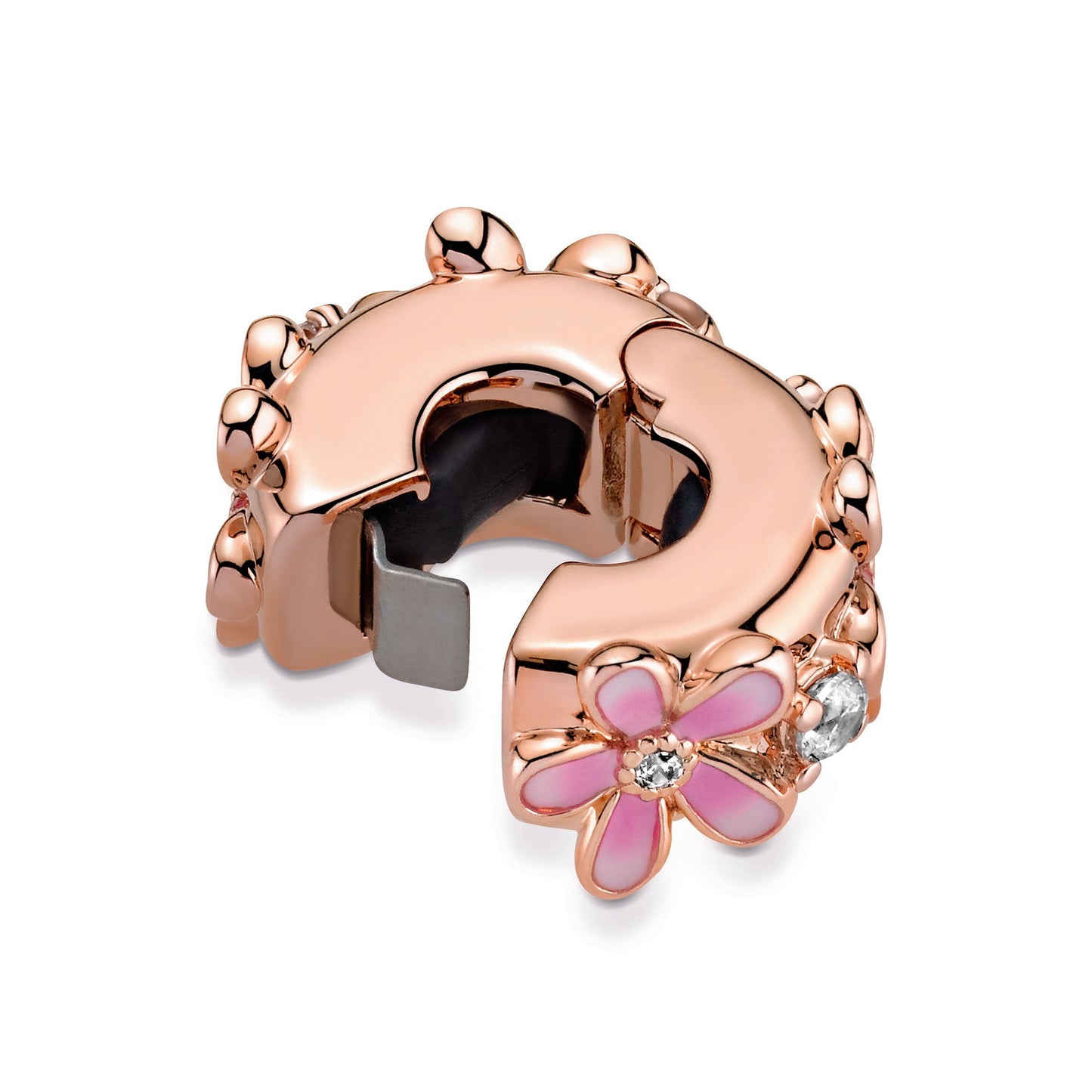 Pink Daisy Spacer Clip Charm Premium Fashion Jewelry Gift Collection