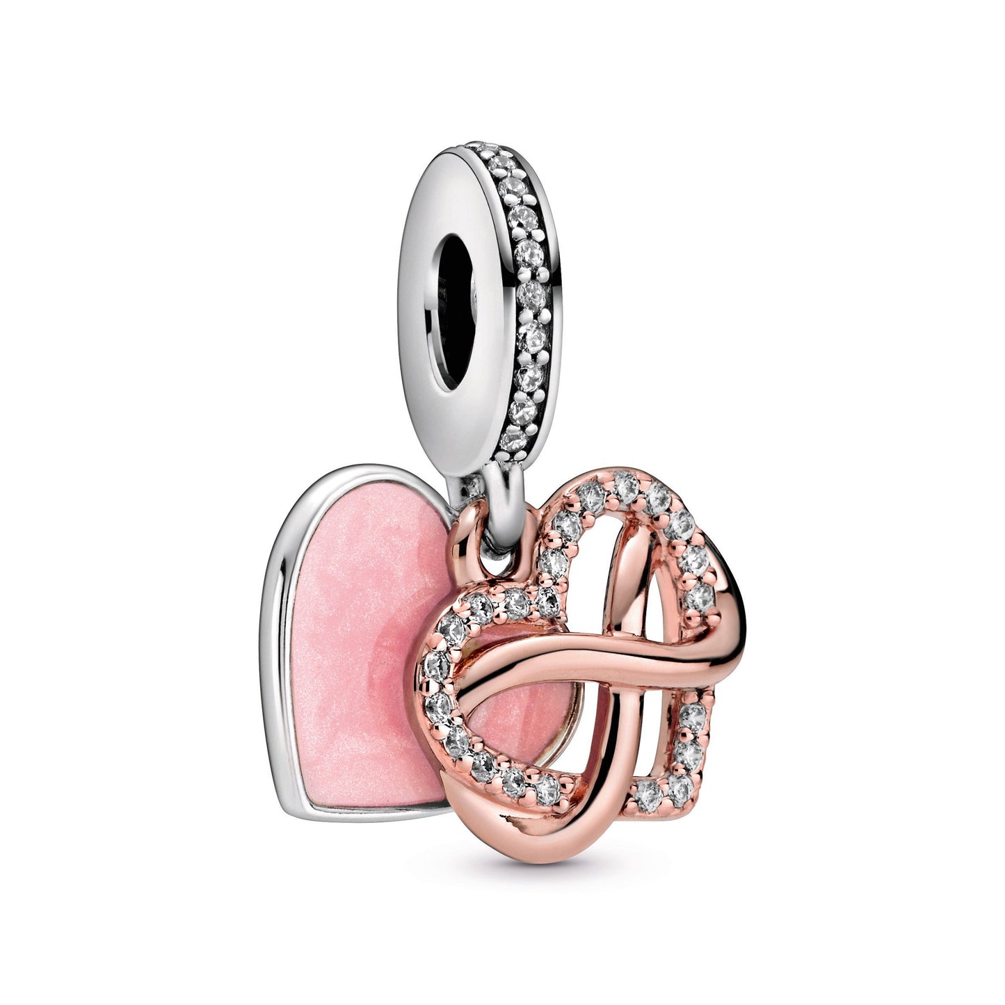 Sparkling Infinity Heart Dangle Charm Premium Fashion Jewelry Gift Collection