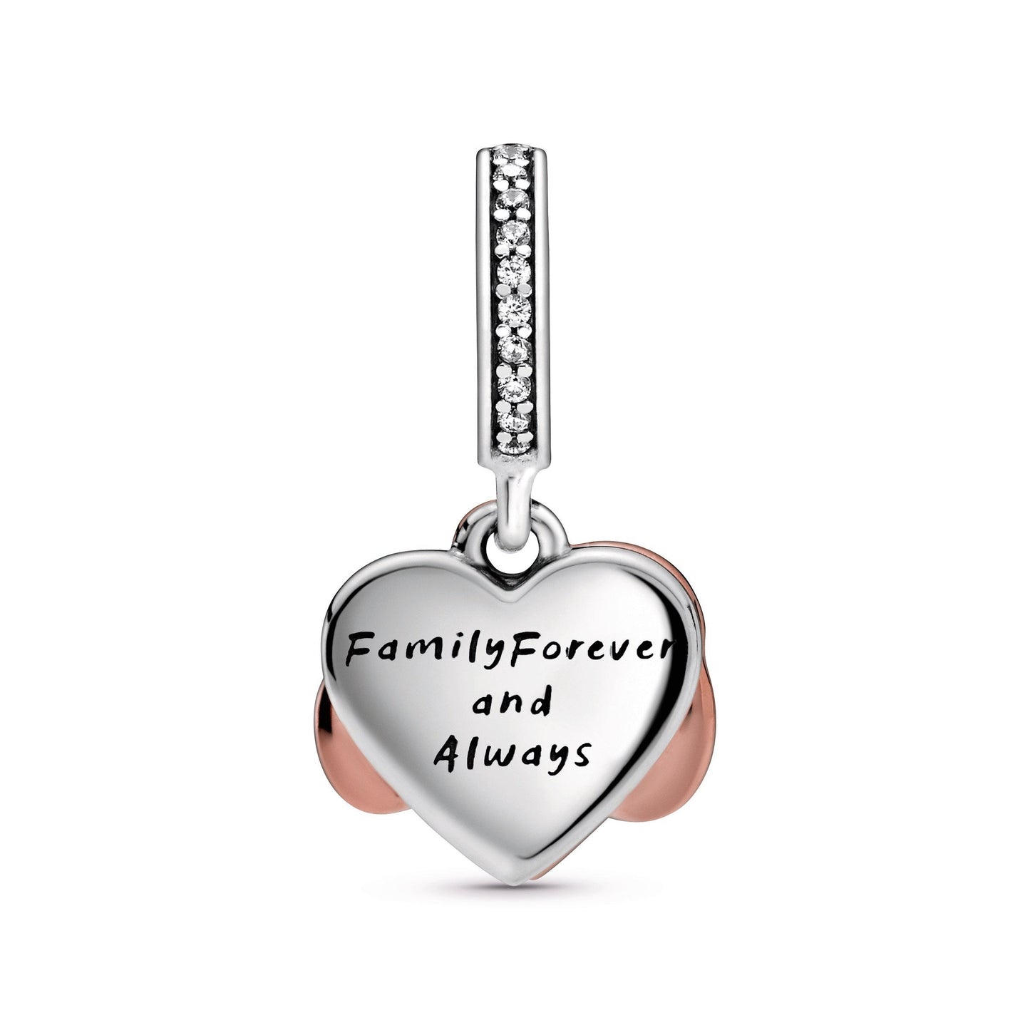 Sparkling Infinity Heart Dangle Charm Premium Fashion Jewelry Gift Collection