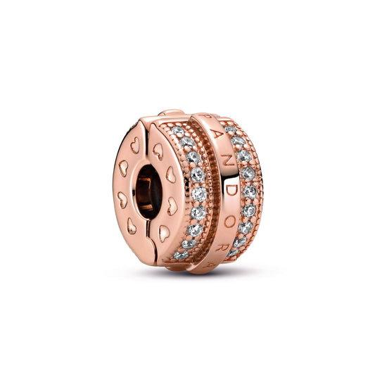 Sparkling Pavé Lines and Logo Clip Premium Fashion Jewelry Gift Collection