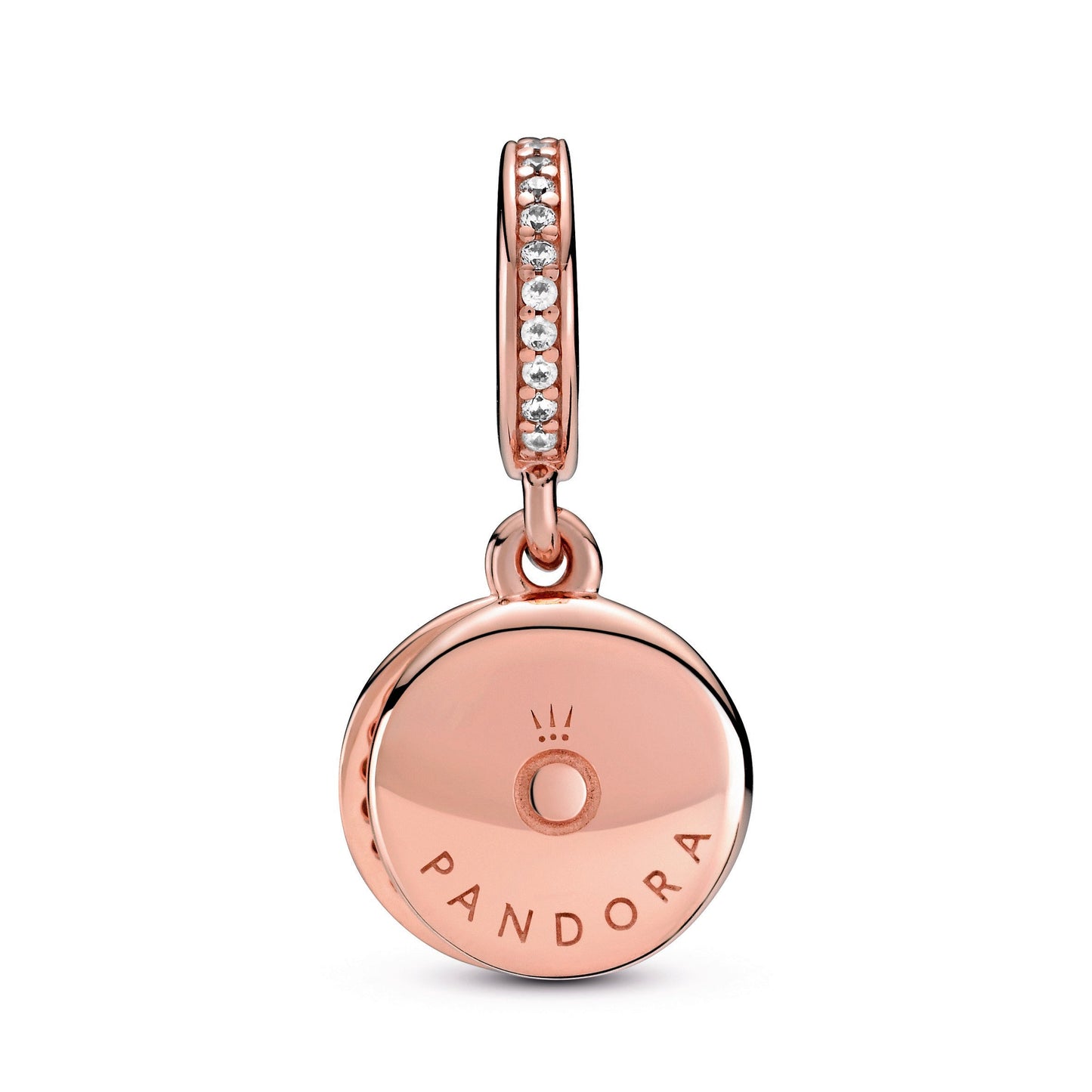 Sparkling Pink Disc Double Dangle Charm Premium Fashion Jewelry Gift Collection