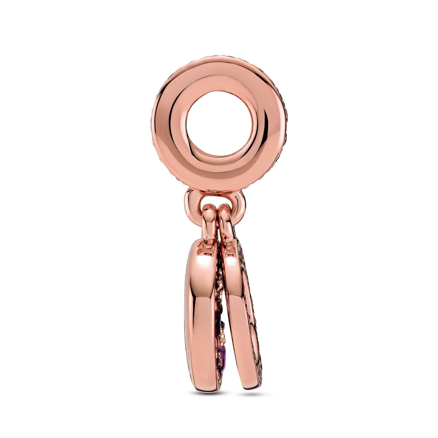 Sparkling Pink Disc Double Dangle Charm Premium Fashion Jewelry Gift Collection