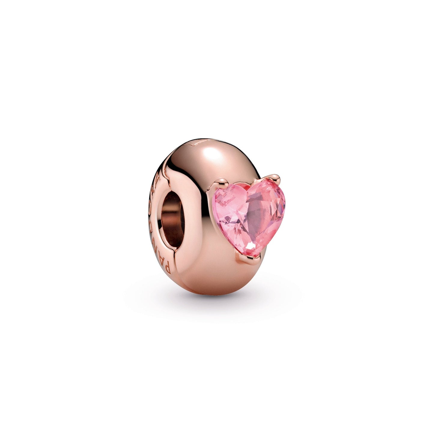 Pink Heart Solitaire Clip Charm Premium Fashion Jewelry Gift Collection