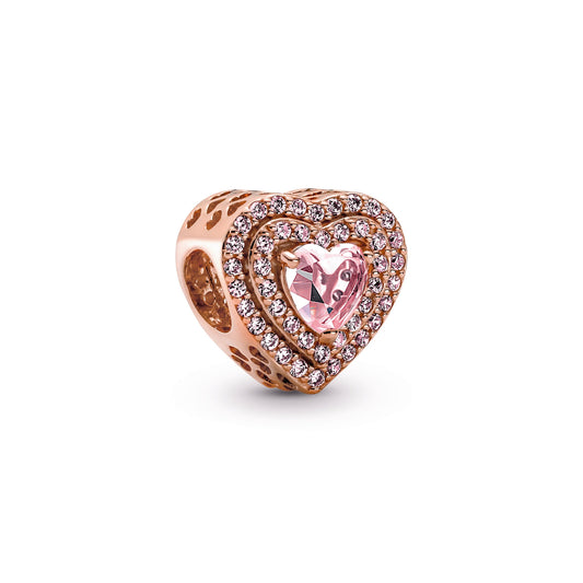 Sparkling Levelled Heart Charm Premium Fashion Jewelry Gift Collection