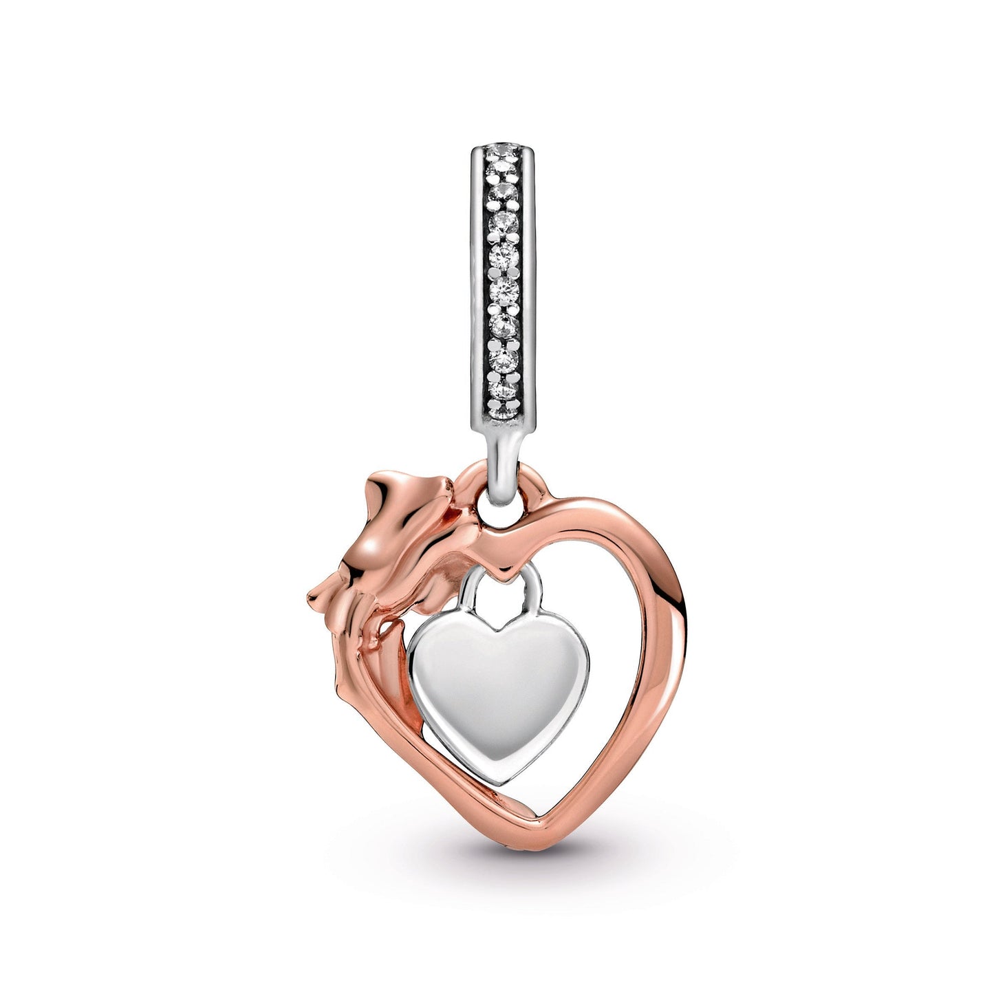 Heart & Rose Flower Dangle Charm Premium Fashion Jewelry Gift Collection