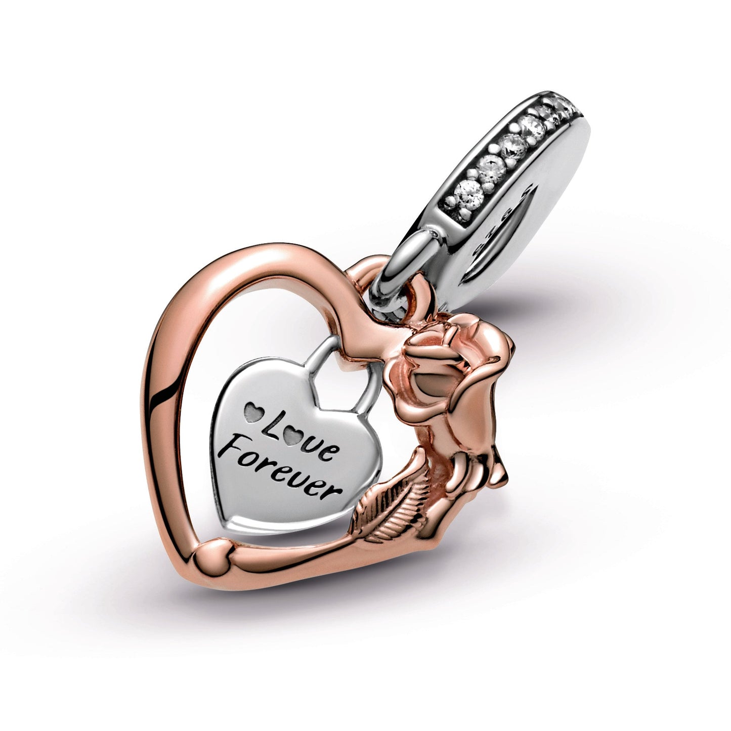 Heart & Rose Flower Dangle Charm Premium Fashion Jewelry Gift Collection