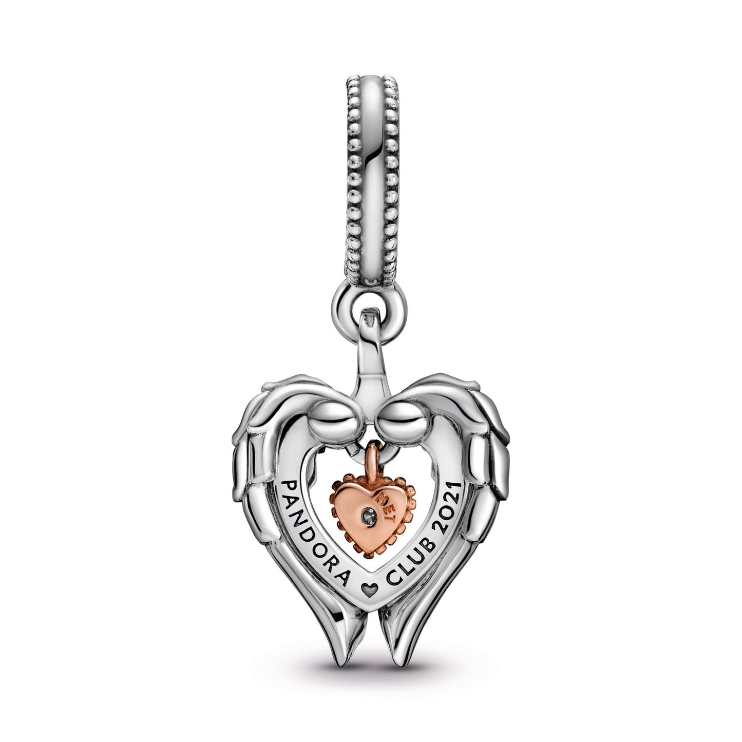 Pandora Club 2021 Angel Wings & Heart Dangle Charm Premium Fashion Jewelry Gift Collection