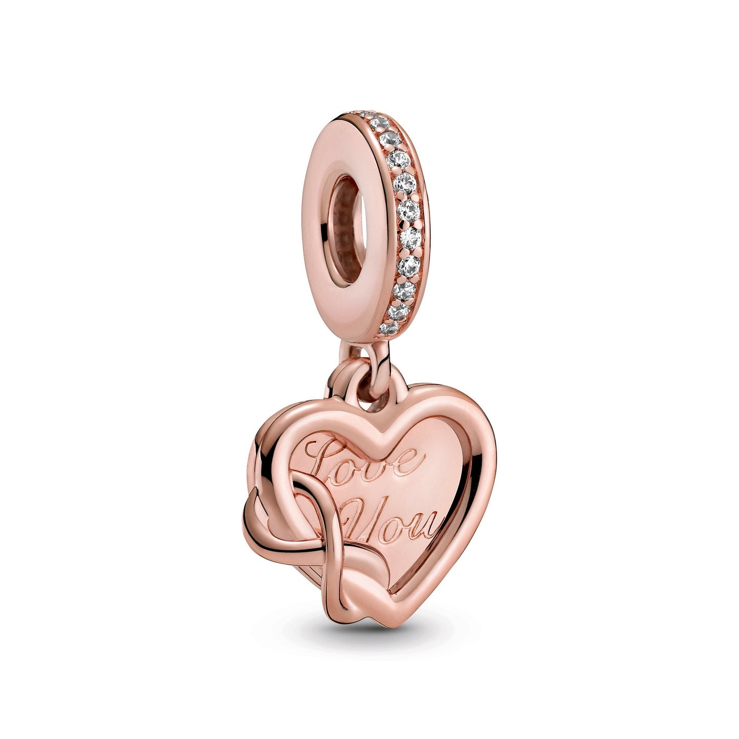 Love You Infinity Heart Dangle Charm Premium Fashion Jewelry Gift Collection