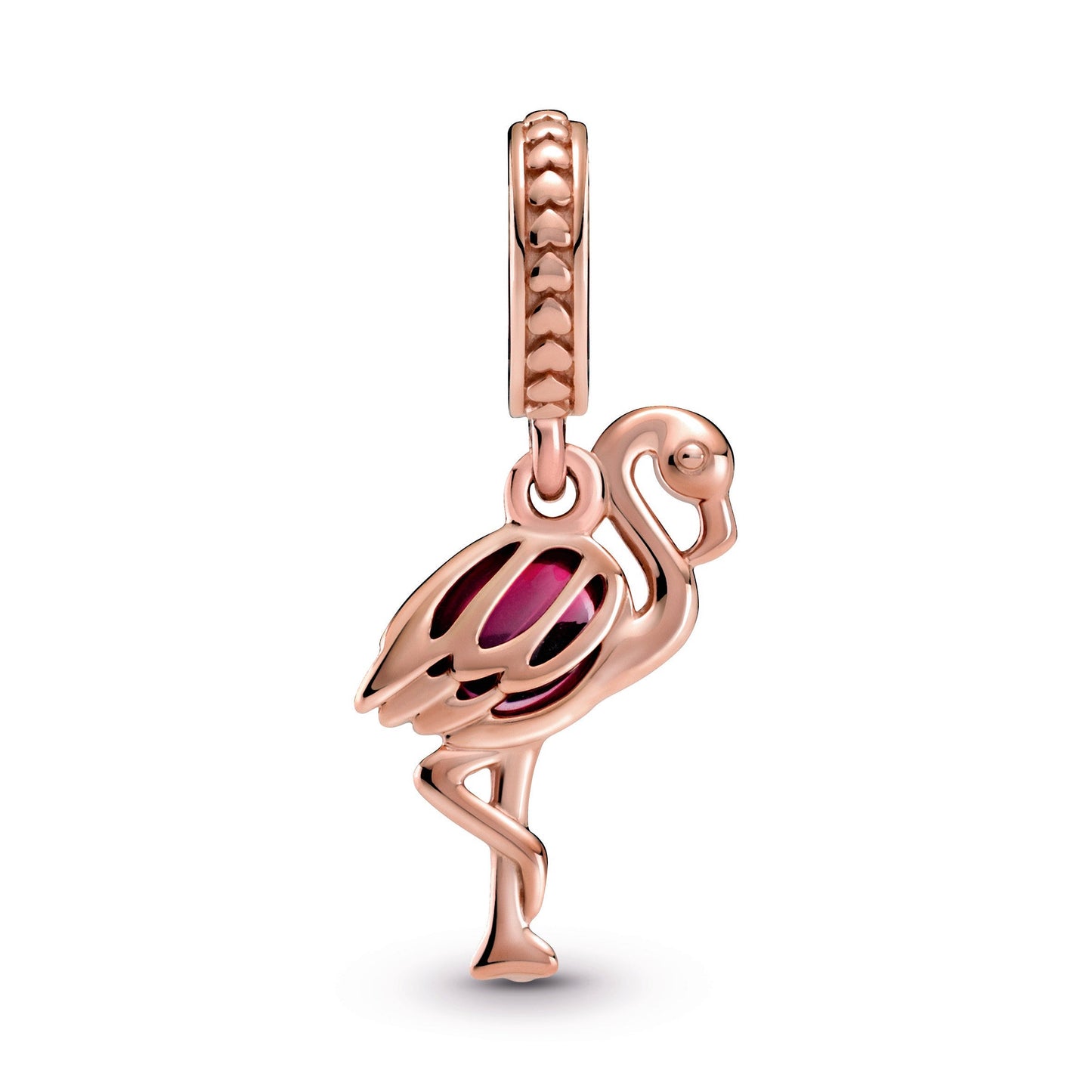 Pink Murano Glass Flamingo Dangle Charm Premium Fashion Jewelry Gift Collection