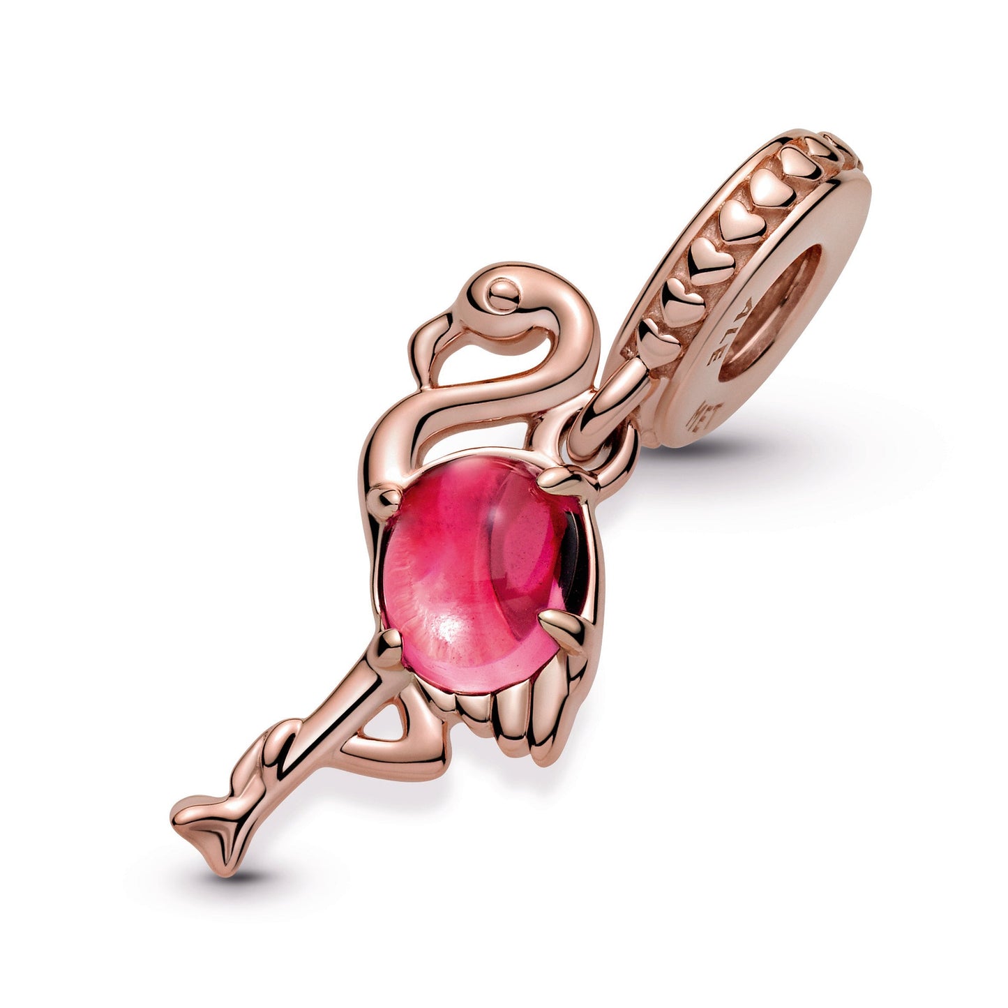 Pink Murano Glass Flamingo Dangle Charm Premium Fashion Jewelry Gift Collection