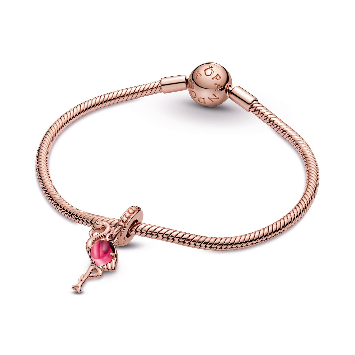 Pink Murano Glass Flamingo Dangle Charm Premium Fashion Jewelry Gift Collection