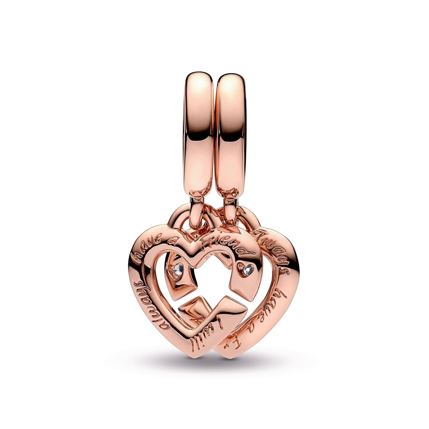 Linked Sister Hearts Split Dangle Charm Premium Fashion Jewelry Gift Collection