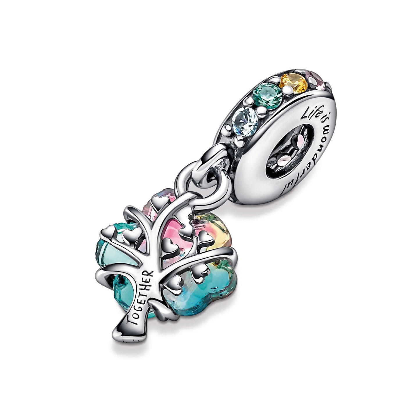 Togetherness Tree Murano Glass Dangle Charm Premium Fashion Jewelry Gift Collection