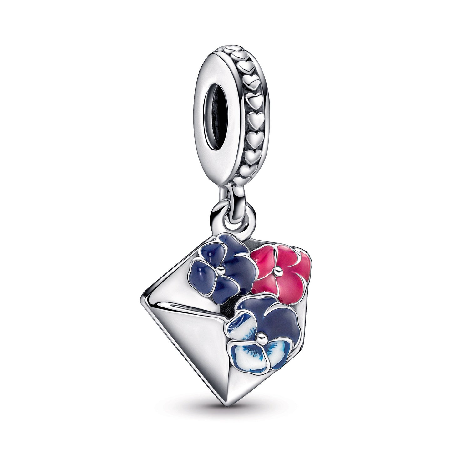 Pansy Flower Envelope Dangle Charm Premium Fashion Jewelry Gift Collection
