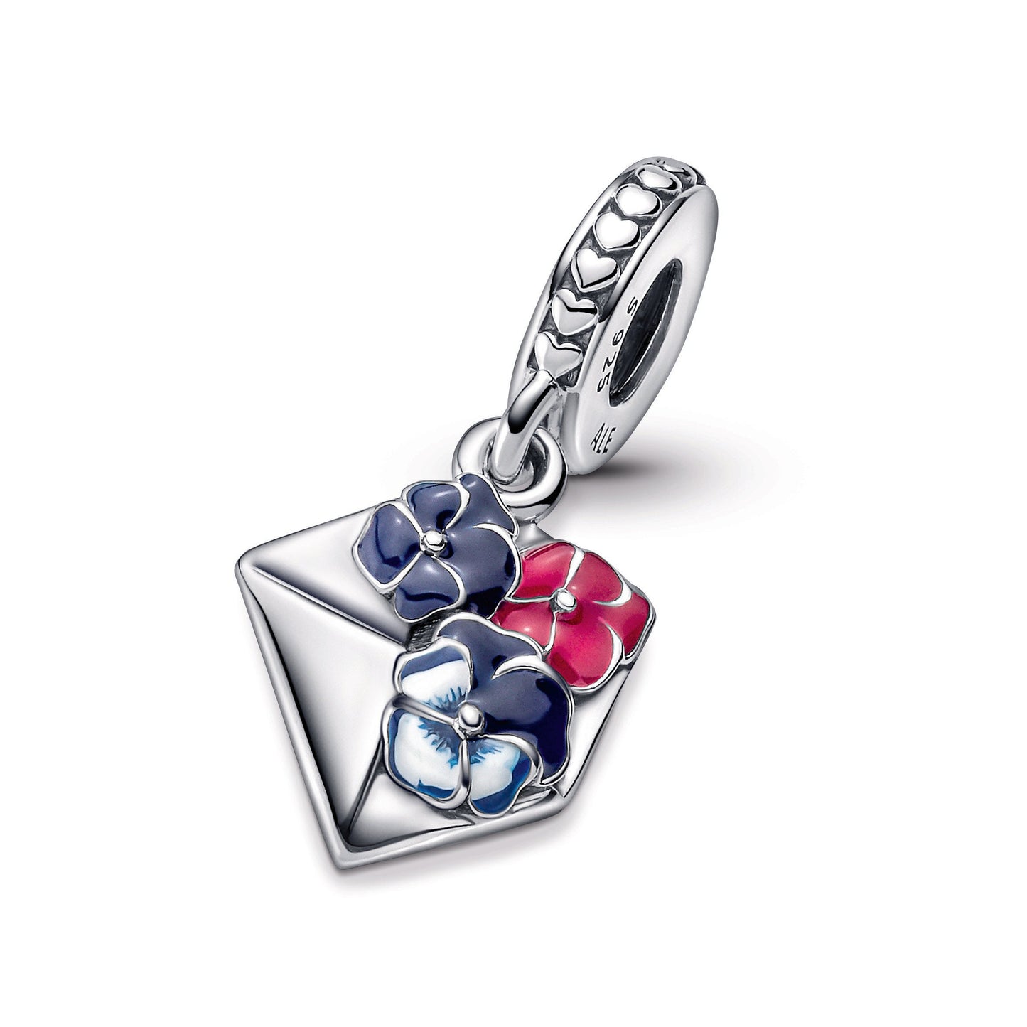 Pansy Flower Envelope Dangle Charm Premium Fashion Jewelry Gift Collection