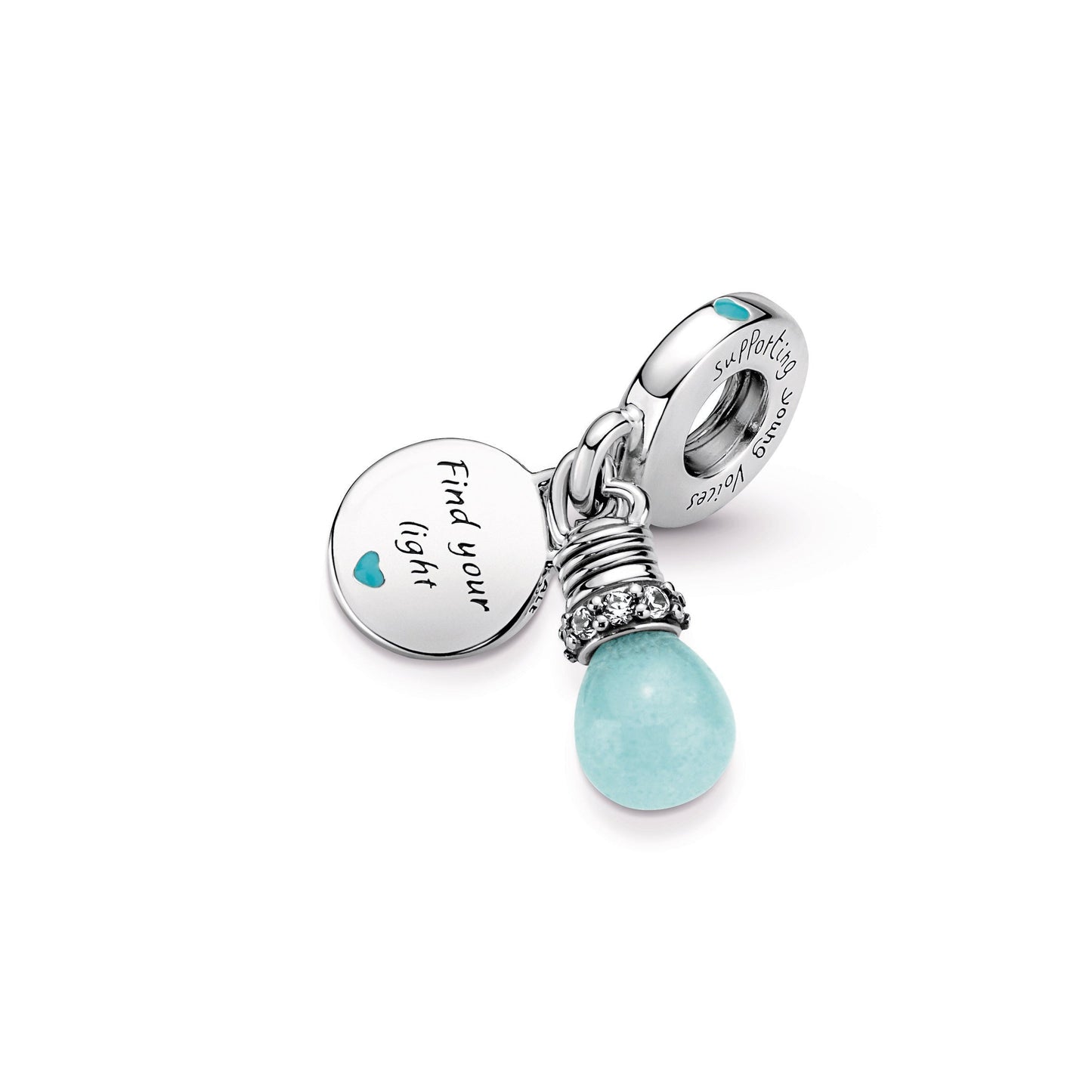 Glow-in-the-dark Lightbulb Double Dangle Charm Premium Fashion Jewelry Gift Collection