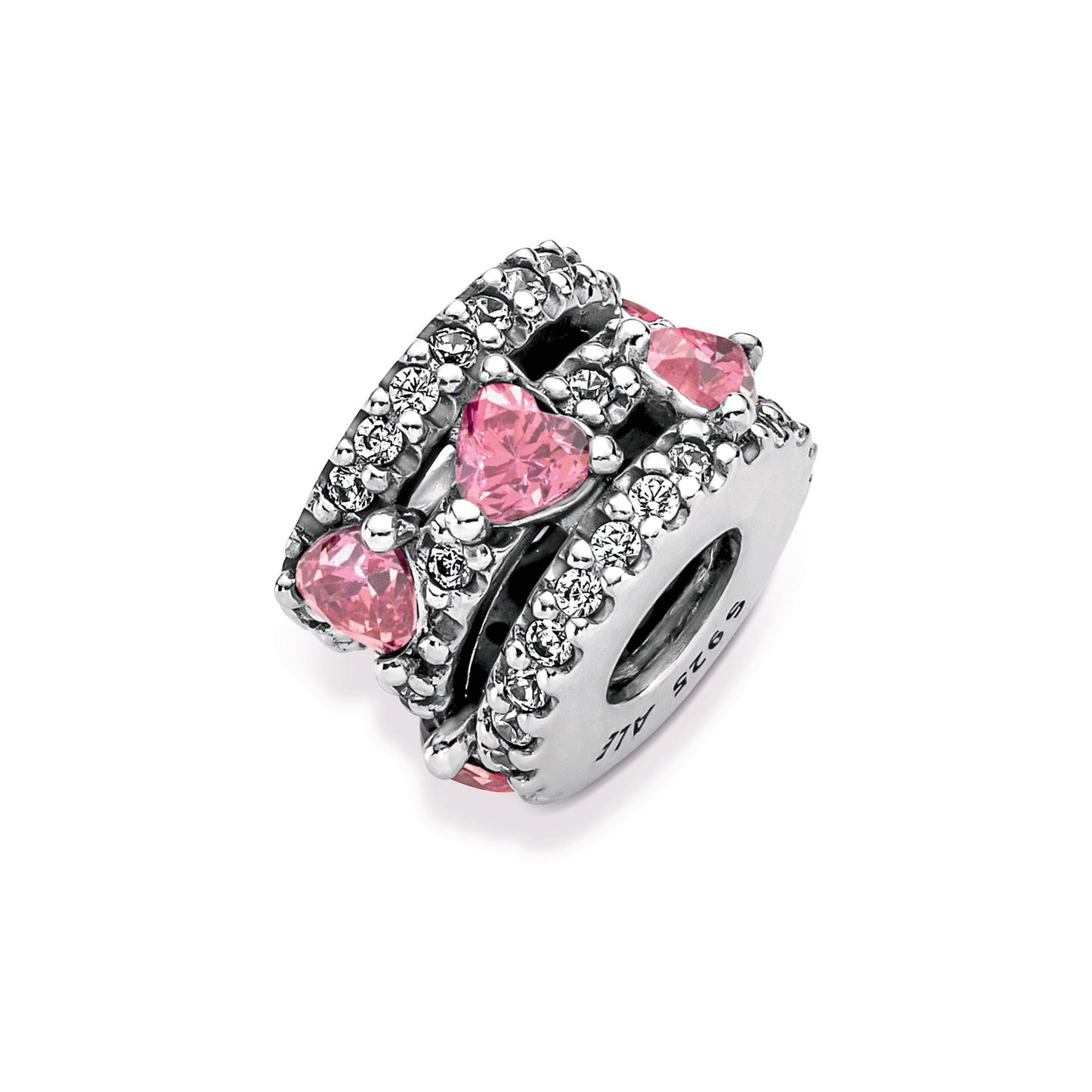Sparkling Triple Halo Hearts Charm Premium Fashion Jewelry Gift Collection