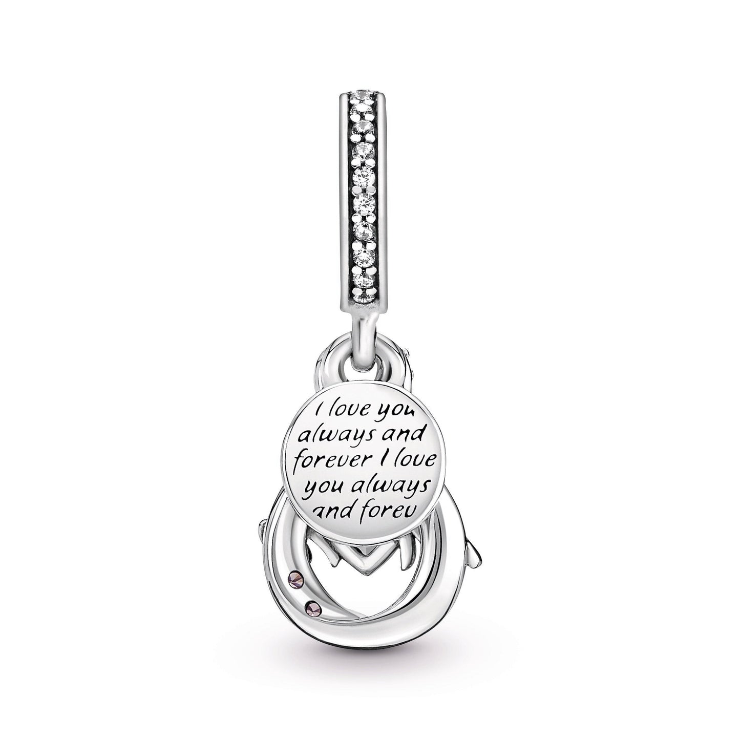 Mum Infinity Pavé Double Dangle Charm Premium Fashion Jewelry Gift Collection