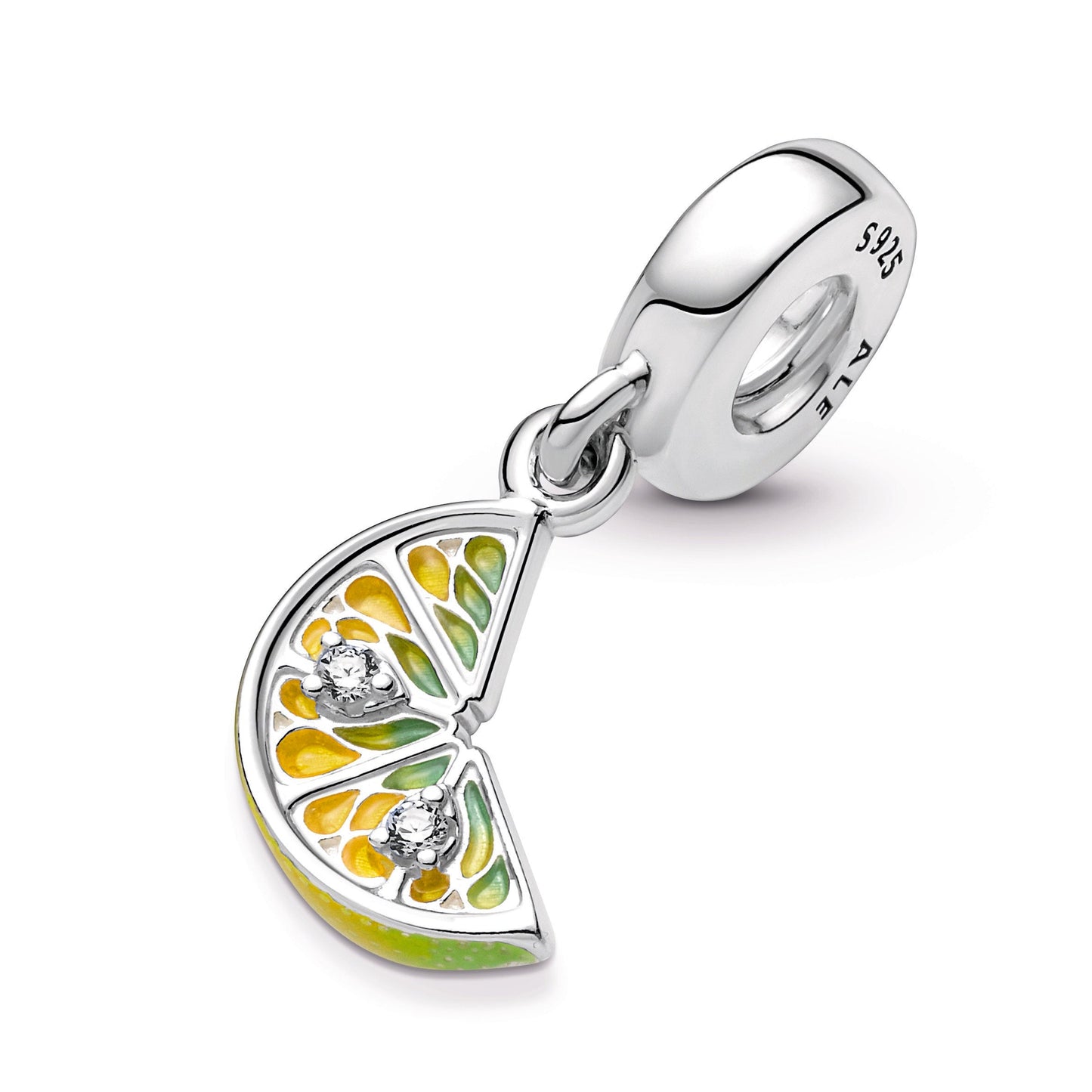 Lemon Slice Sparkling Fruit Dangle Charm Premium Fashion Jewelry Gift Collection