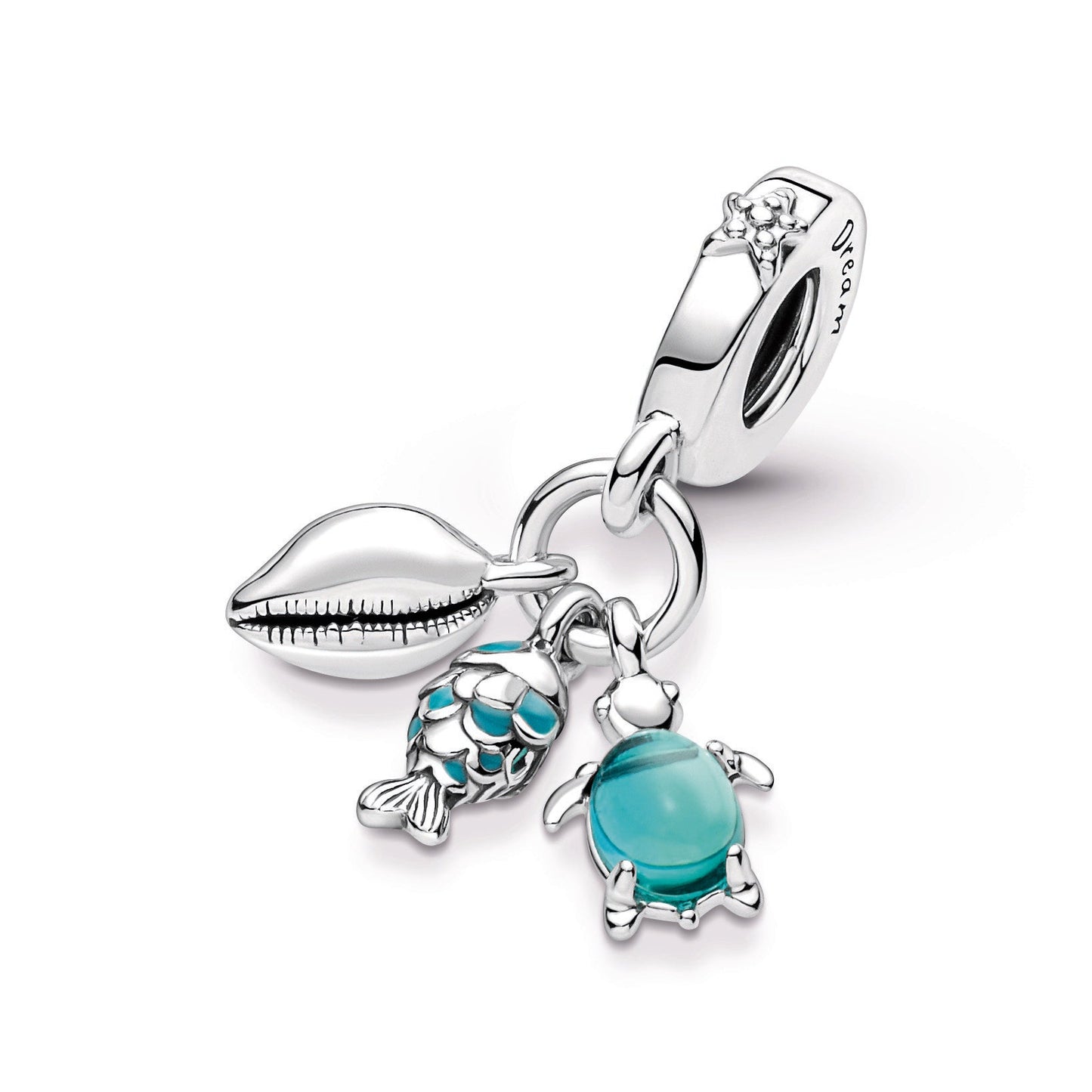 Fish, Sea Turtle & Conch Triple Dangle Charm Premium Fashion Jewelry Gift Collection