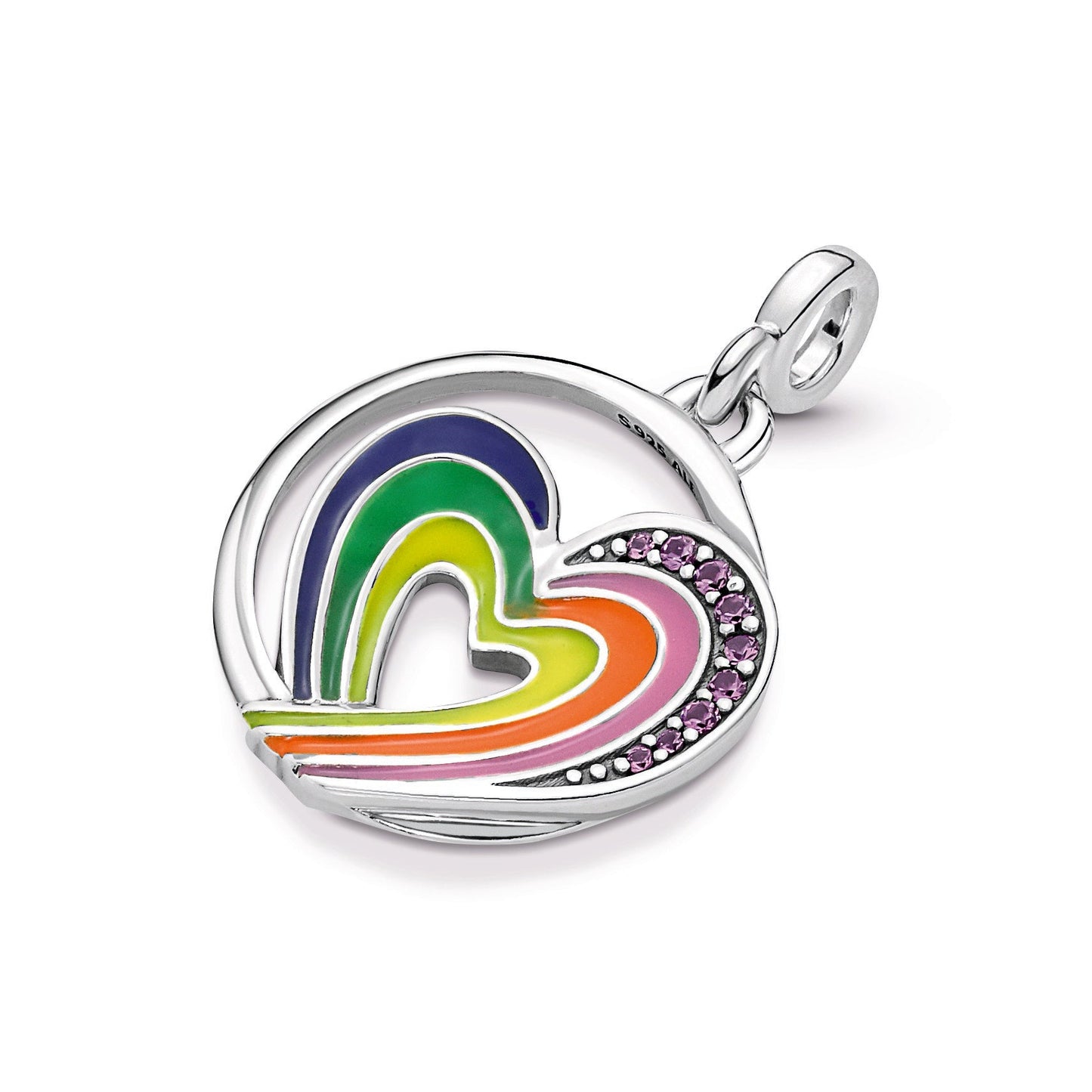 Pandora ME Rainbow Heart of Freedom Medallion Premium Fashion Jewelry Gift Collection